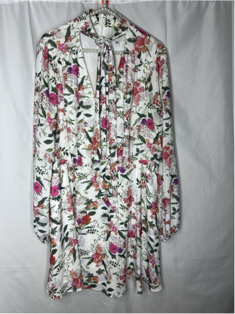 Ted Baker Mini Dress Size 5 Floral Scallop Halter Flowy Romantic Wedding Guest